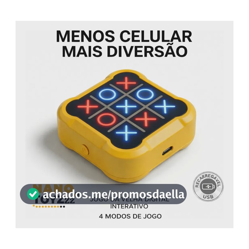 Jogo Da Velha Digital Eletrônico 4 Em 1 Infantil Recarregável Usb Brinquedo Educativo Memória Interativo Presente Criança Menino Menina Anti Telas Nanotoyzzz