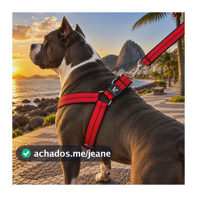 Peitoral + Guia Ajustável Modelo Americano Para Cachorro Pet