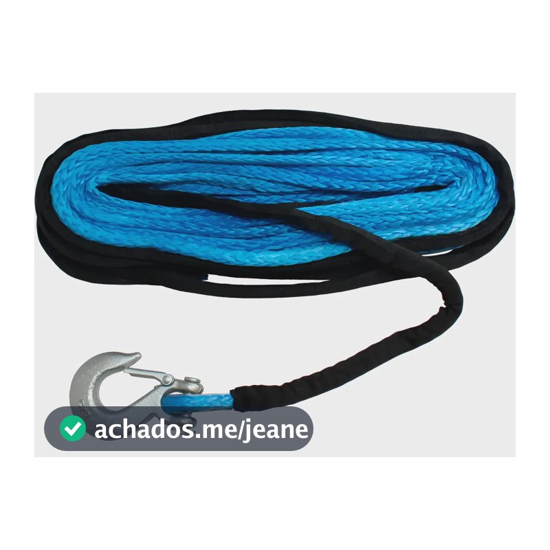 Cabo Corda Kevlar Sintético 10mm P/ Guincho 12000 16000 Azul-celeste Azul-celeste