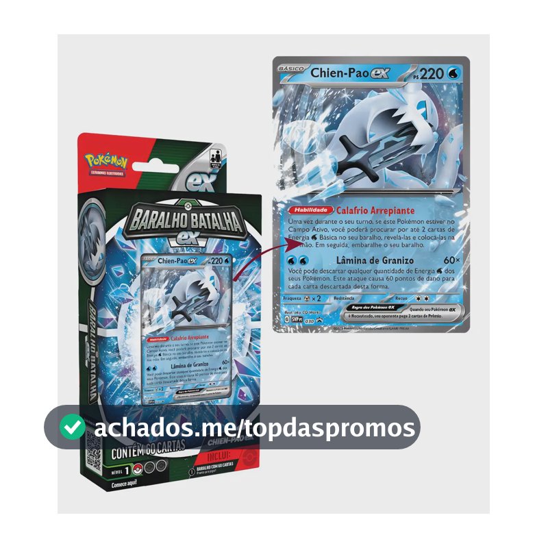 Cartas Pokémon Deck Baralho de Batalha Ex Copag Chein-Pao 2024 60 Cartas
