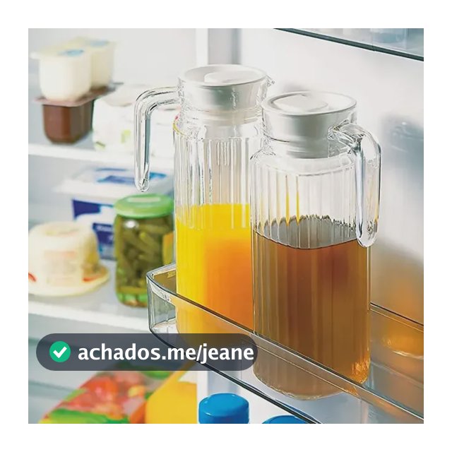 Kit 2 Jarras de Vidro 1 Litro com Tampa – Suco Água Geladeira Transparente