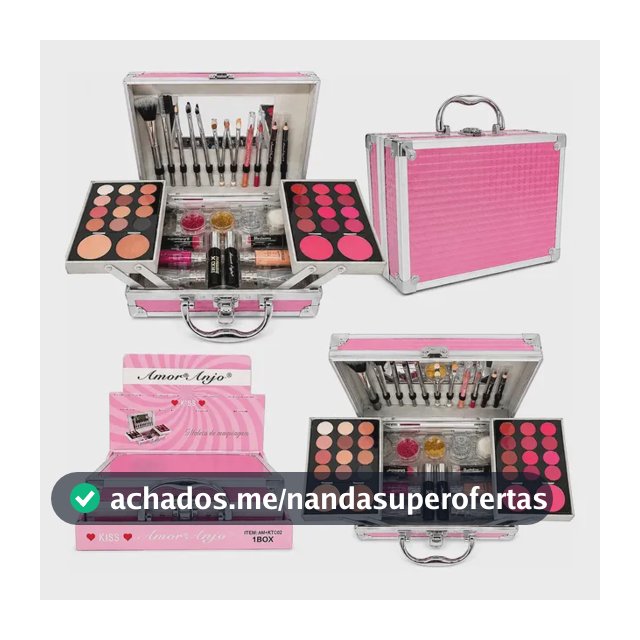Kit Maleta De Maquiagem Completa Profissional Luxo Presente Amor Anjo Maleta Rosa