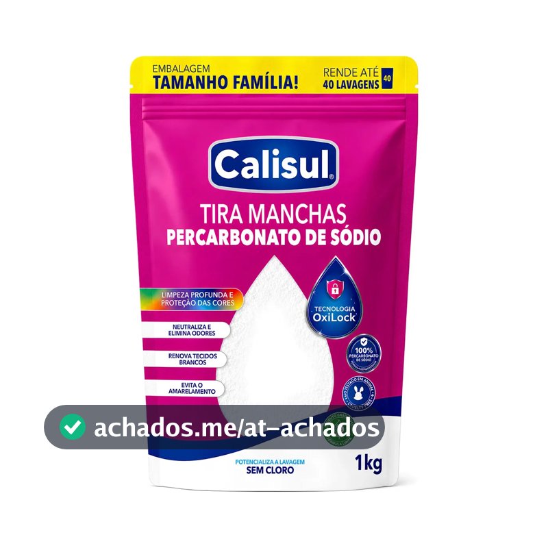 Percarbonato De Sódio 100% Puro Tira Manchas Alvejante - 1kg Calisul