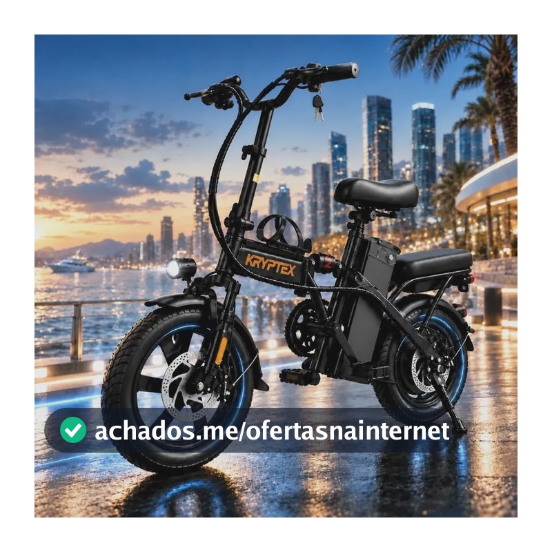 Bicicleta Elétrica Adulto Dobrável 500w 48v 10ah Urbana Preto 75