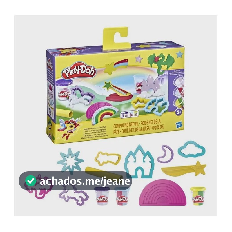 Play Doh Unicornio Magico Colorido Massinha Educativa Hasbro Cor 6 Cores