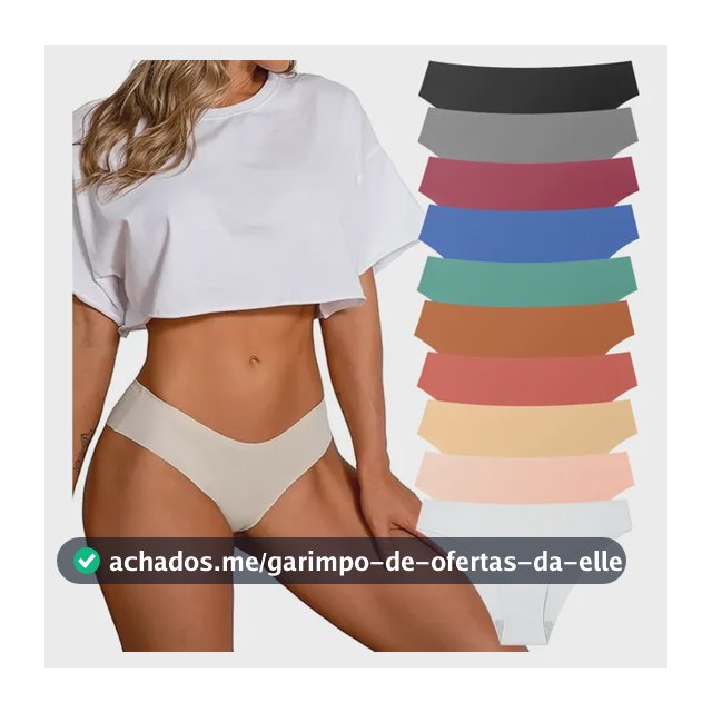 Kit 10 Calcinhas Tanga Premium Sem Costura De Microfibra