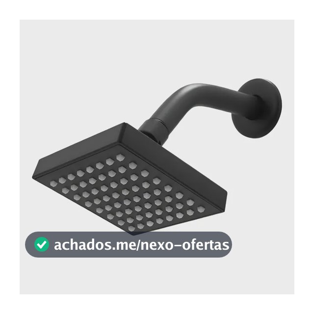Ducha Quadrada Chuveiro Articulável Solar Gás Preto Fosco Cinza-escuro
