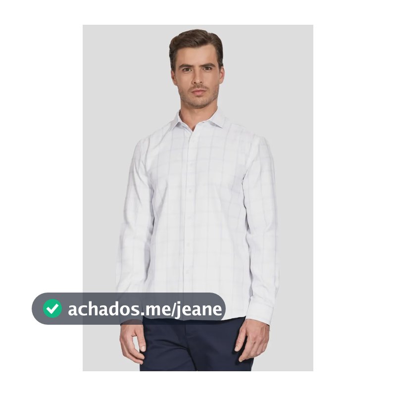 Camisa Aramis Manga Longa Siena Misto Xadrez Branco Com Azul Branco Xgg