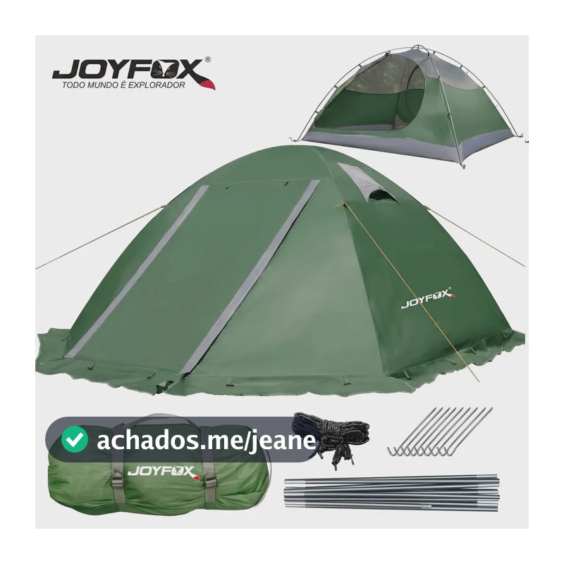 Barraca De Camping Joyfox J-705 3 Pessoas Impermeável 3500mm Varetas Alumínio De Aviação Ultralight Compacta Profissional Para Ciclismo Trekking E Viagem Resistente