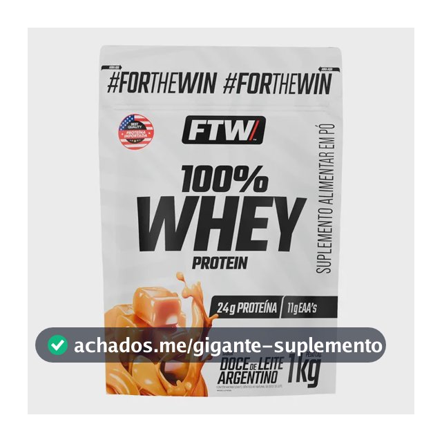 Whey Protein 100% Concentrado Refil 1kg Sabor Doce De Leite Argentino - Ftw