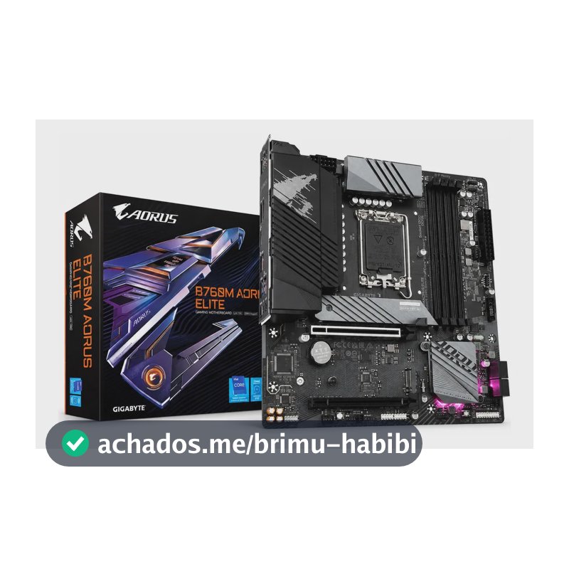 Placa Mãe Gigabyte Intel 1700 B760m Aorus Elite 4x Ddr5 Matx Cor Preto