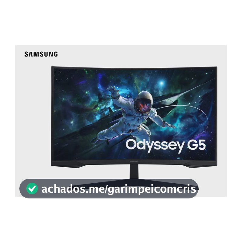 Monitor Gamer Samsung Odyssey G5, 32 ,qhd, 165hz,1ms,hdmi,dp Preto
