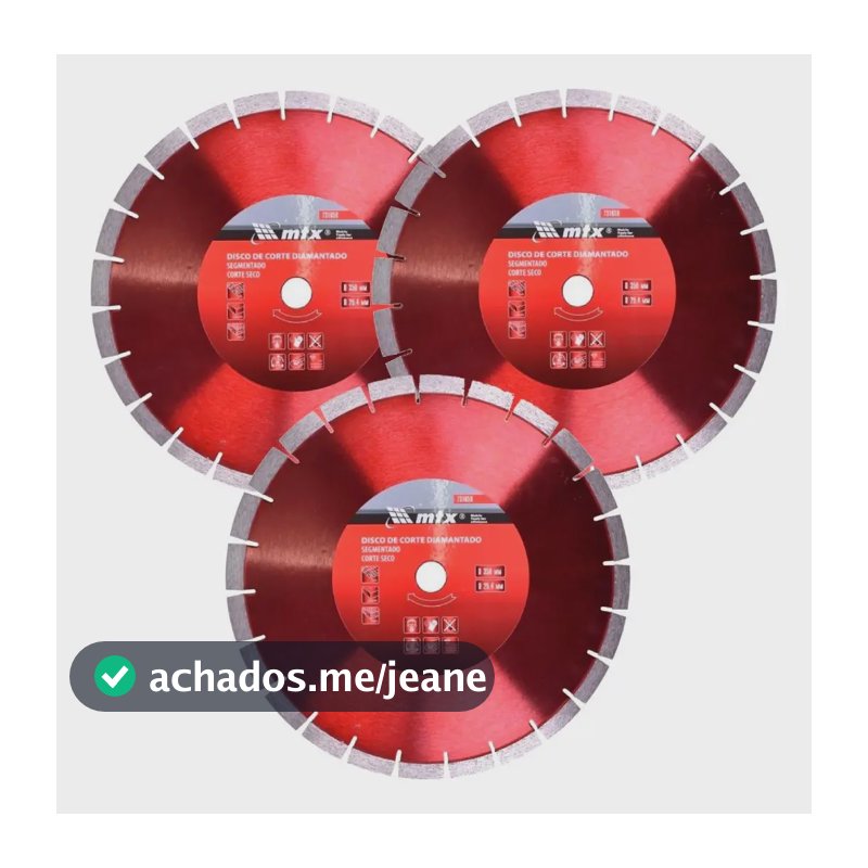 Disco De Corte Diamantado P/asfalto 14 Pol 350x25,4 3 Pç Mtx Cor Vermelho