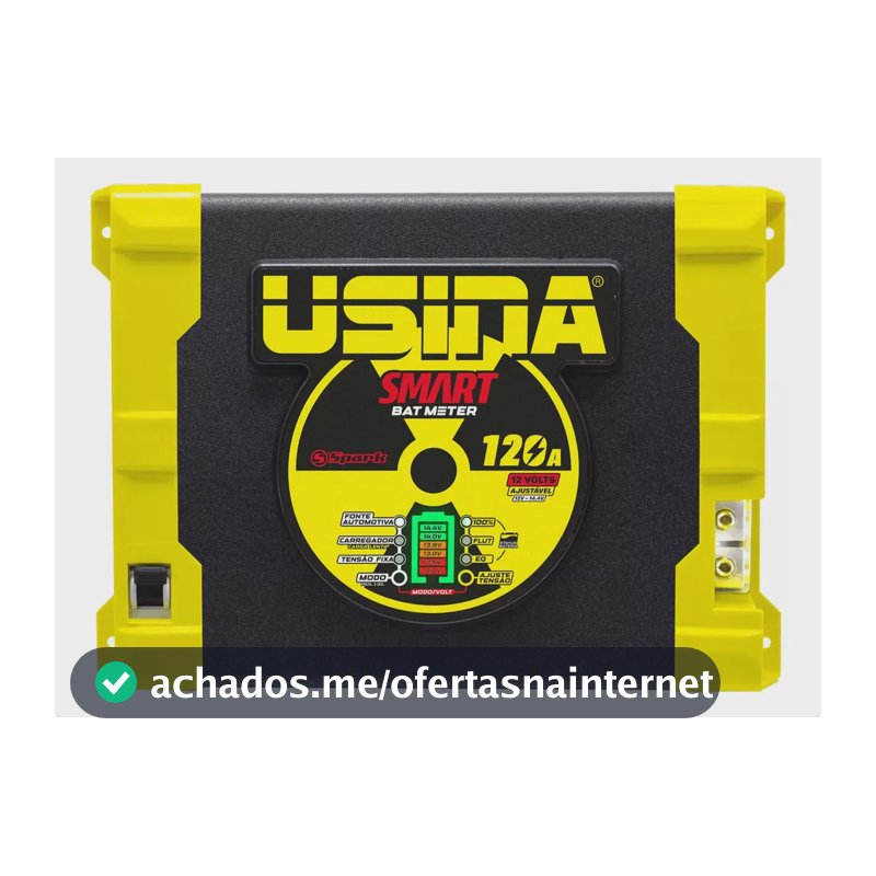 Fonte Automotiva Usina Spark 120A Battery Meter 1500W Bivolt Carro Amarelo