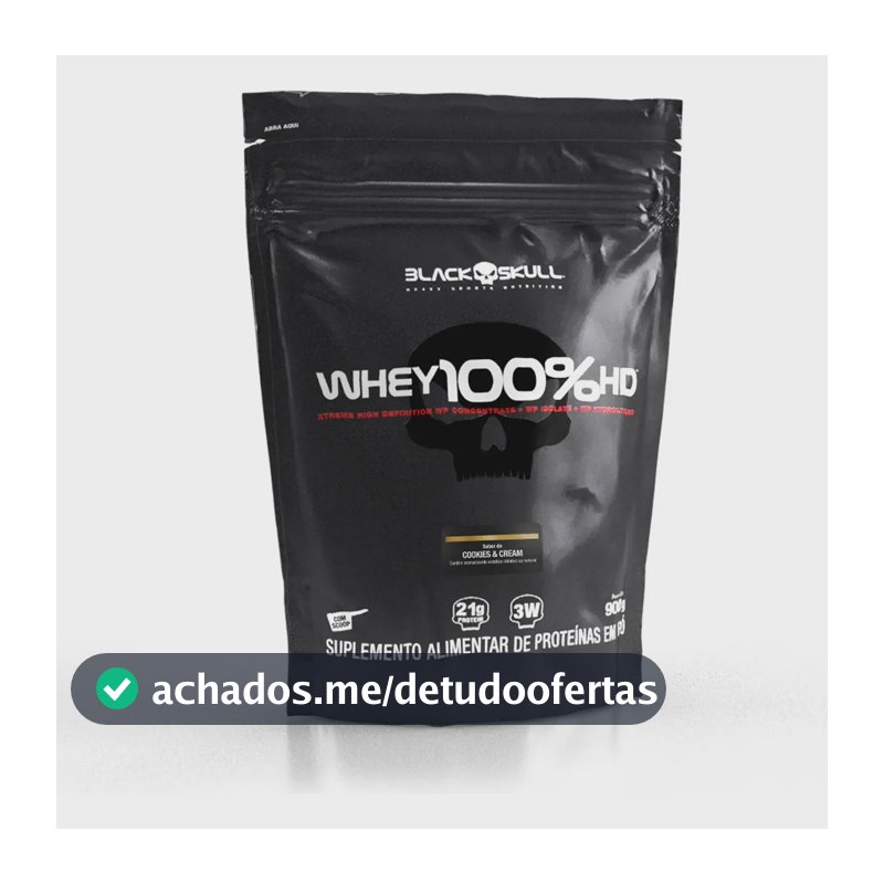 Proteína Black Skull Whey 100% HD em pó sabor Cookies and cream x 900g