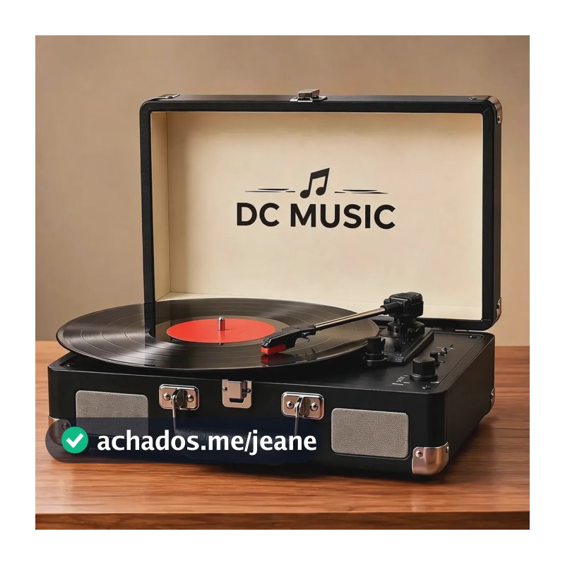 Vitrola Anos 80 Maleta Grava Reproduz Lp Cor Preto 110v/220v Preto Bivolt