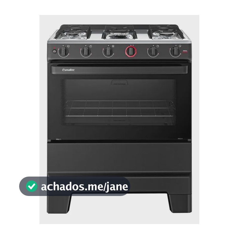 Fogão Elétrico 5 Bocas Esmaltec Ideal Super Preto Bivolt