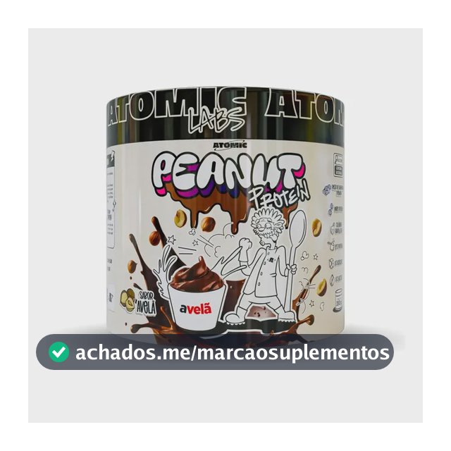 Peanut Protein 350g Avelã Atomic Labs Pasta Amendoim Whey Sem Lactose