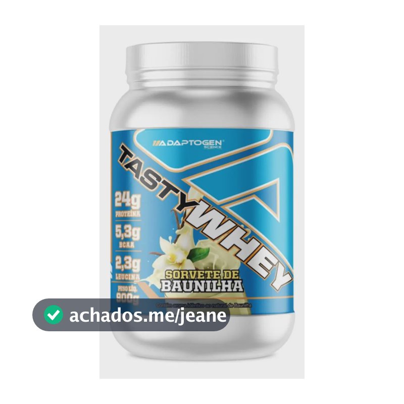 Tasty Whey Gourmet Adaptogen Pote 900g Pó Sabor Sorvete De Baunilha