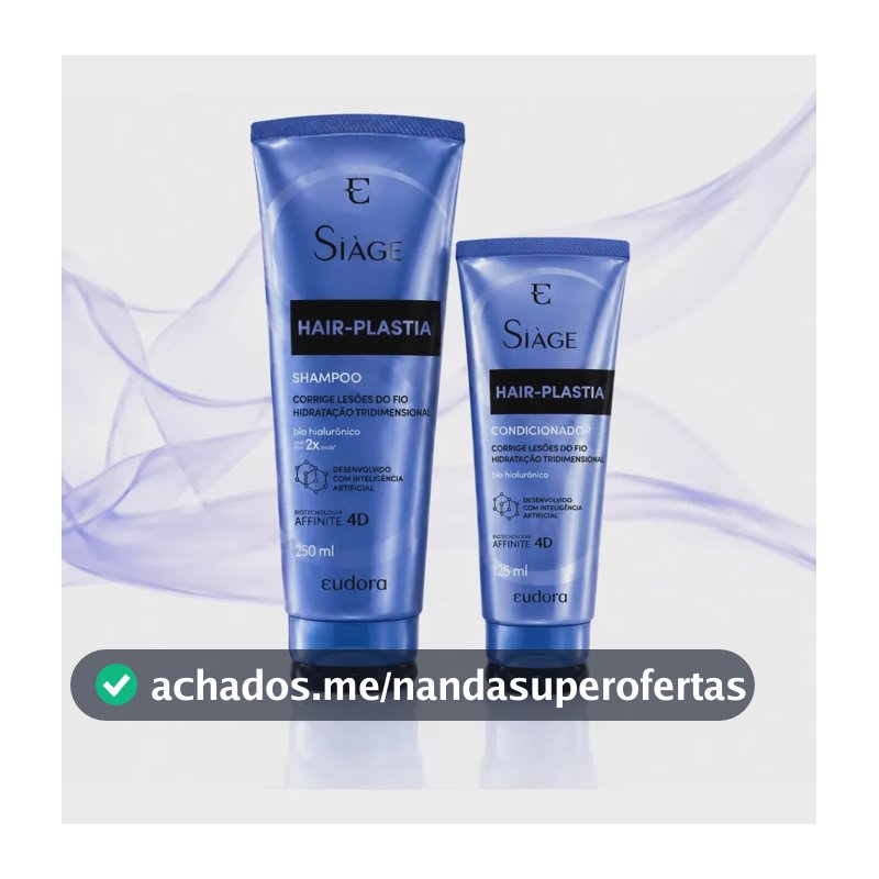 Kit Shampoo E Condicionador Eudora Siage Hair Plastia Vegano
