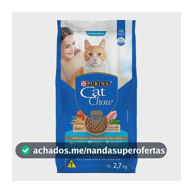 Cat Chow Ração Para Gato Adulto Peixe 2,7kg