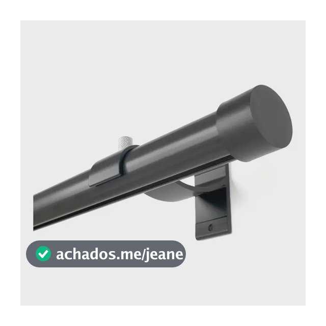 Varão Trilho Para Cortina Wave Alumínio Todas Medidas Preto 3.00 Metros