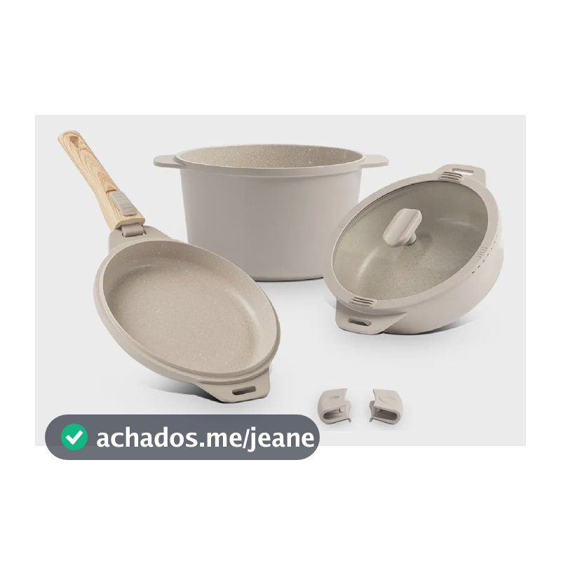 Jogo De Panelas Empilhável Loft 7 Peças Ceramic Life Areia