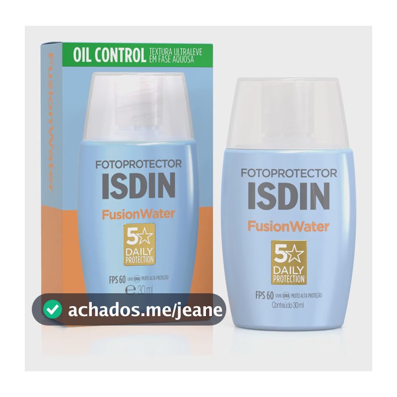 Isdin Fusion Water Facial Sem Cor Fps 60 30ml