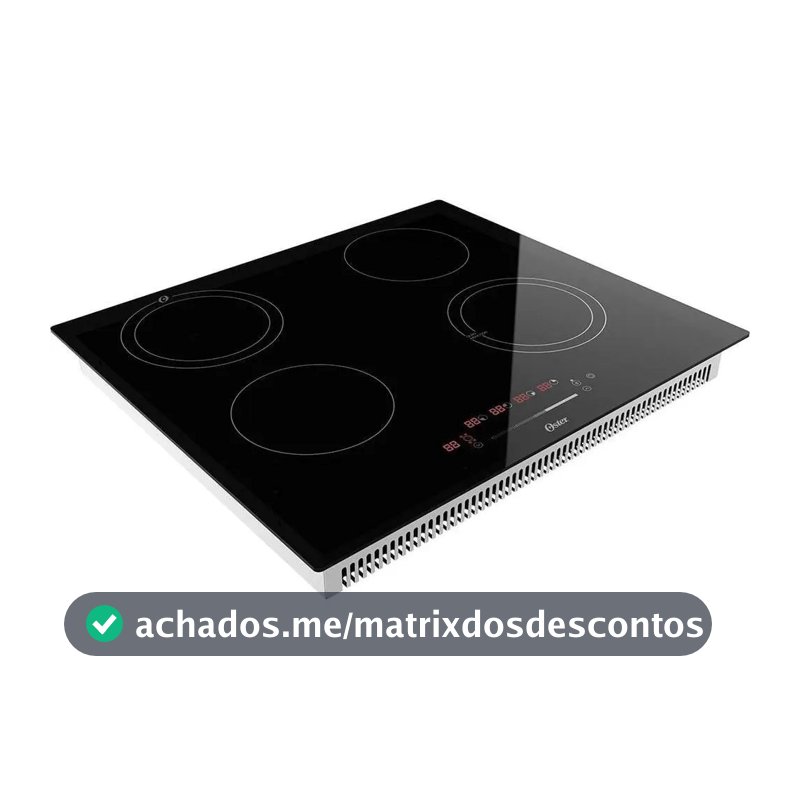 Cooktop Indução 4 Bocas Touchscreen Vidro Preto Oster