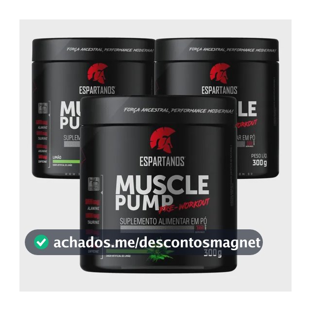 Kit 3x Pré Treino Muscle Pump Pre Workout 300g Espartanos