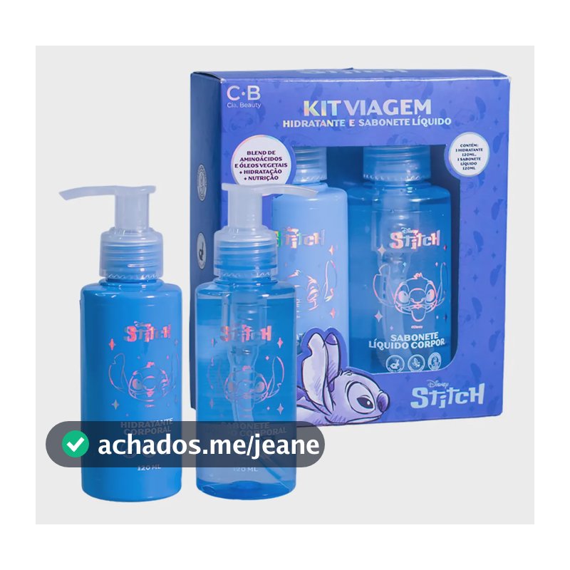 Kit Stitch Sabonete Facial + Hidratante Corporal Disney