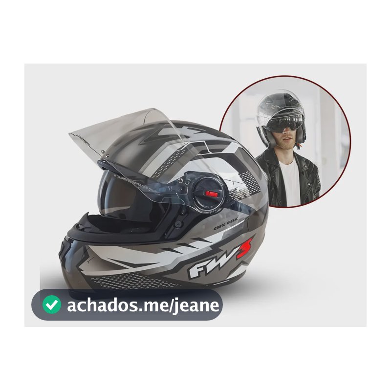 Capacete para moto Fw3 gtx fox grafite brilhante tamanho 60