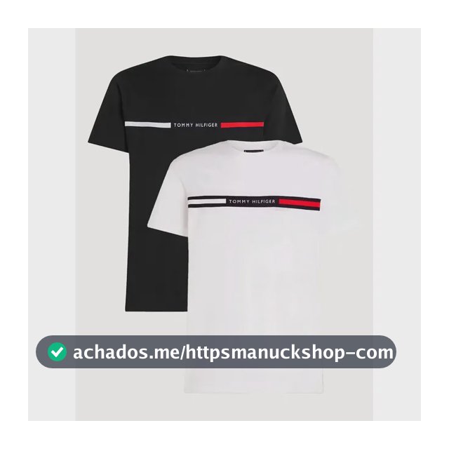 Kit Camisetas Tommy Hilfiger Chest Insert Branca/preta 2un