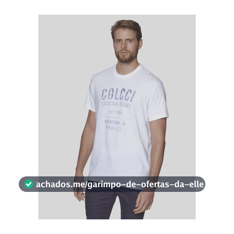 Camiseta Colcci Masculino Off Shell 350112371 Off Shell Logo M Estampa Localizada
