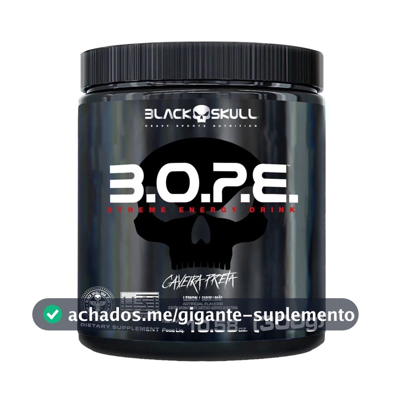 Black Skull Pré Treino B.O.P.E. Sabor Limão em pó x 300g