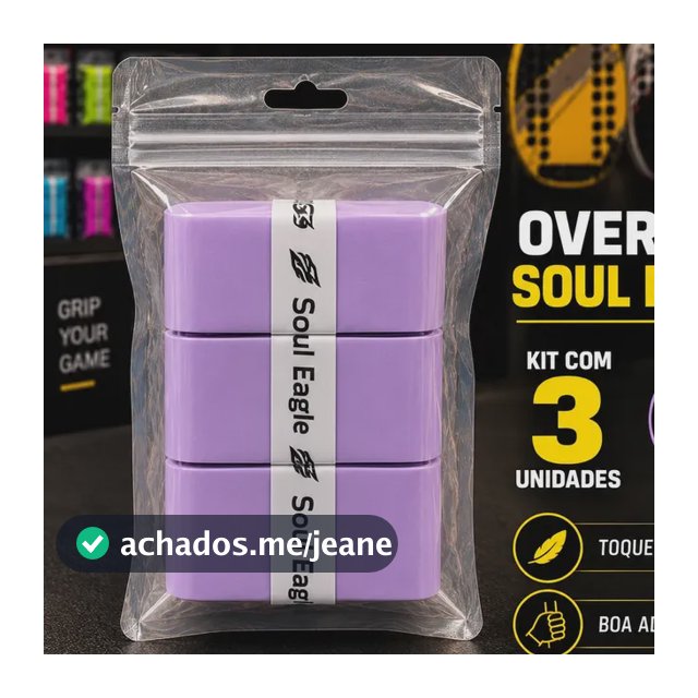 Overgrip Raquete Kit 3 Beach Tennis Padel Tênis Grip Lilás