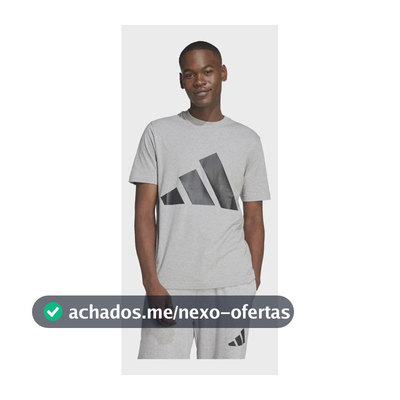 Camiseta Masculina Essentials Big Logo adidas Mgreyh/black Liso M
