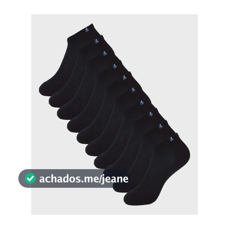 Kit 10 Meias Cano Curto Unissex Especial Au Walk Lupo Preto Liso G 41-44