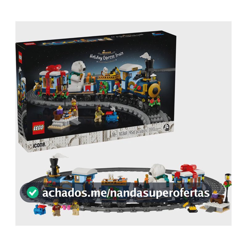Blocos de montar Icons Trem Expresso de Férias 10361 Com 956 Peças Lego