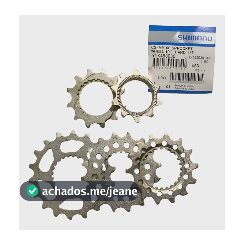 Kit 5 Pinhão Cassete Shimano 12v 10 12 14 16 18d Microspline Prateado 10 18