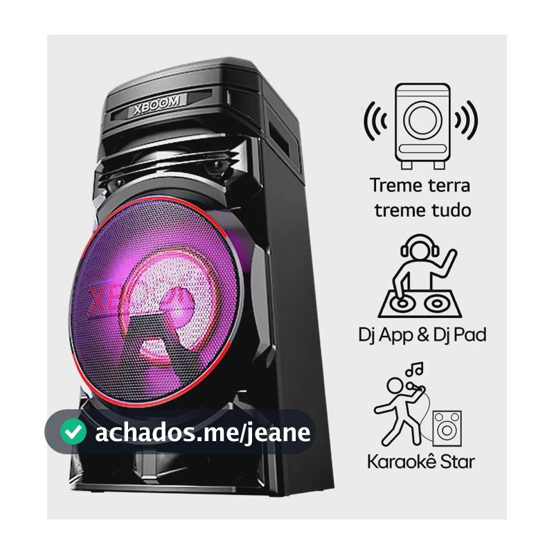 Torre de Som LG XBOOM RNC5 Bluetooth, Som Potente, Função DJ, Iluminação LED e Party Mode
