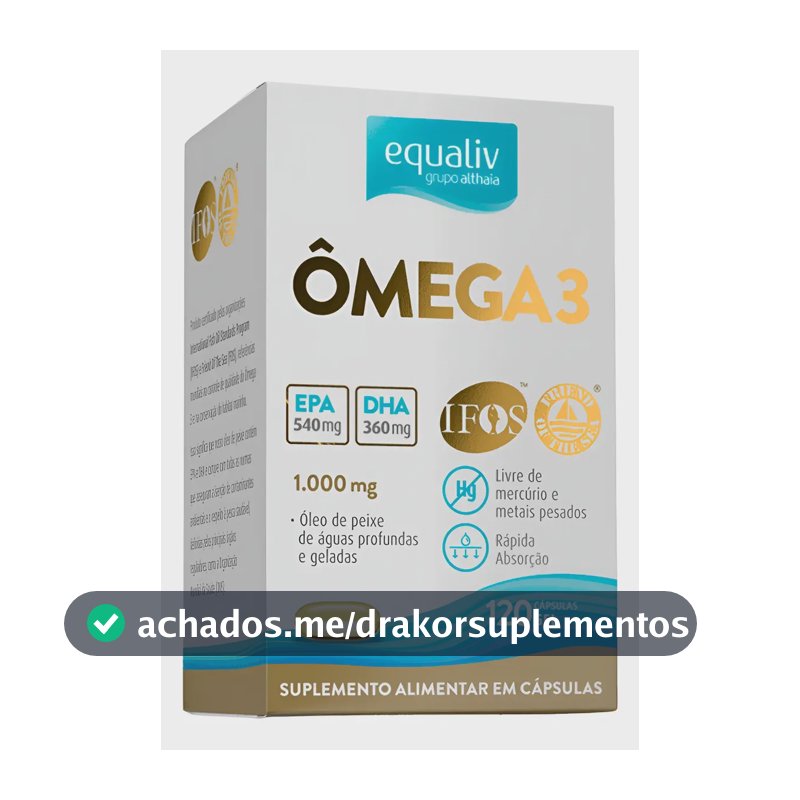 Ômega 3 Equaliv Epa Dha Óleo De Peixe Selo Ifos 120 Cápsulas Neutro
