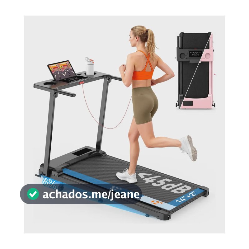 Esteira Elétrica Residencial / Caminhador Esteira Compacta E Dobrável Com Barra De Apoio, 6%,max 12km/h; Portátil, Para Caminhada, Corrida E Exercícios; Com Display Led
