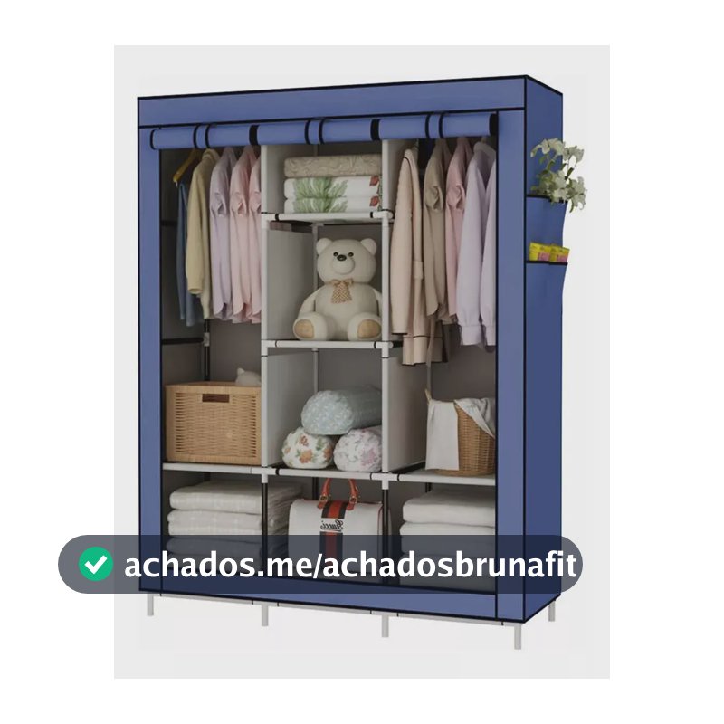 Guarda Roupa Dobrável Meta Parts Organizador De Roupa Azul 88130b