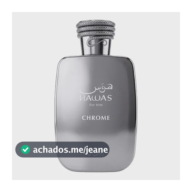 Perfume Hawas Chrome Rasasi 100ml Árabe Masculino