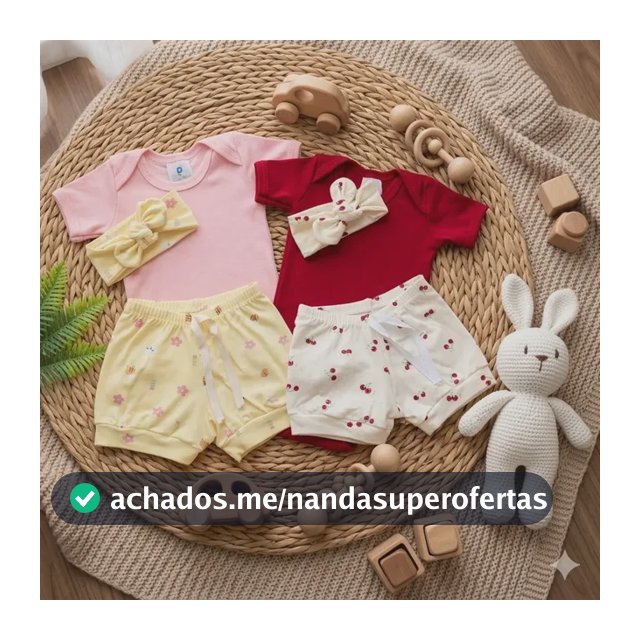 Kit 2 Conjuntos De Bebê Menina Body Short Tiara Minimalista Kit 2 Conjuntos Menina M 3 A 6 Meses