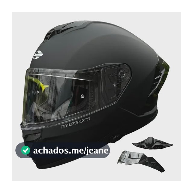 Capacete Integral Mormaii Preto Masculino Bavete Fechado