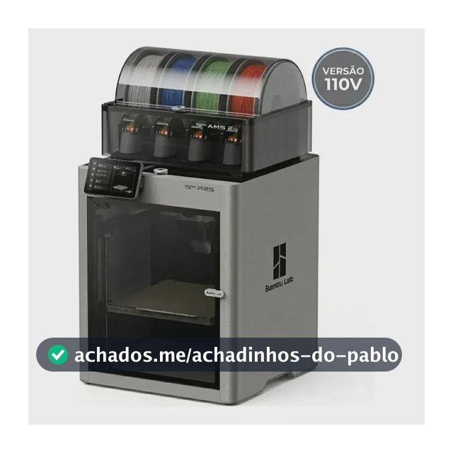 Impressora 3D Bambu Lab P2S + AMS 2 PRO - 110V