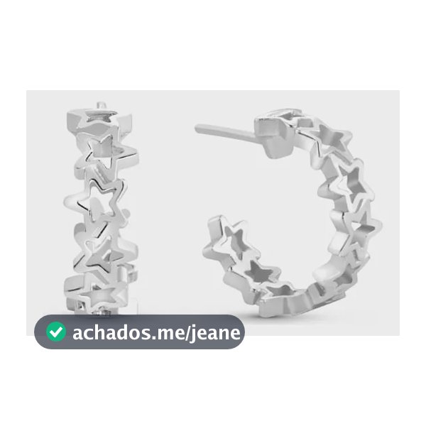 Argola Life Estrelas Em Prata 925, 17,5mm