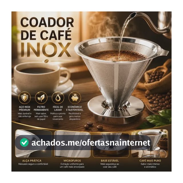 Coador De Café Inox 103 Com Filtro Permanente Reutilizável Aço Inox Premium Durável Fácil De Lavar Passador De Café Grande Sem Papel Para Café Tradicional Gourmet Pétalas Douradas